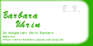 barbara uhrin business card